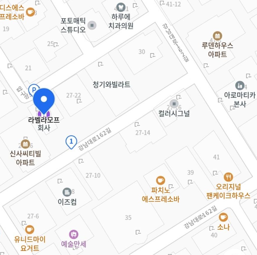 La Bellamoff 地図（ソウル・新沙洞）